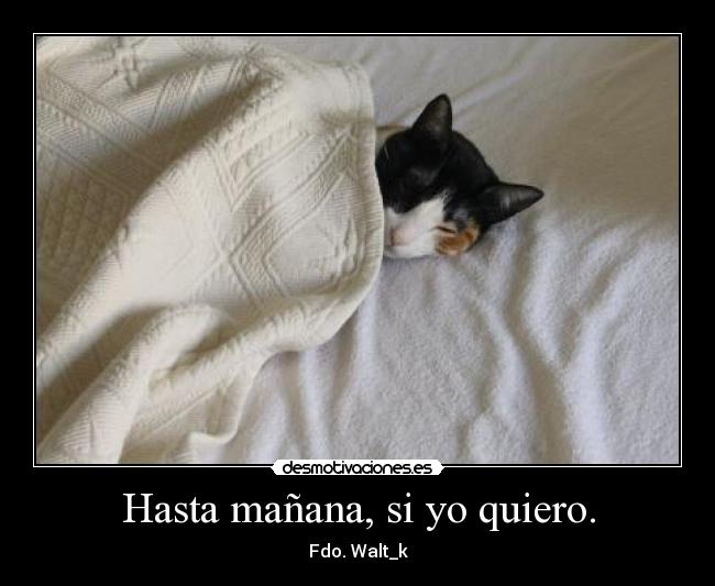 Hasta mañana, si yo quiero. - 