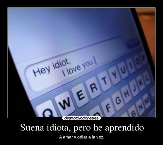 carteles suena idiota pero aprendido amar odiar vez desmotivaciones