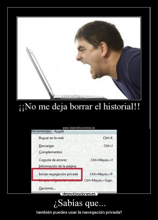 ¿Sabías que... - también puedes usar la navegación privada?