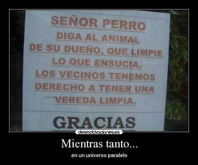 Mientras tanto... - en un universo paralelo