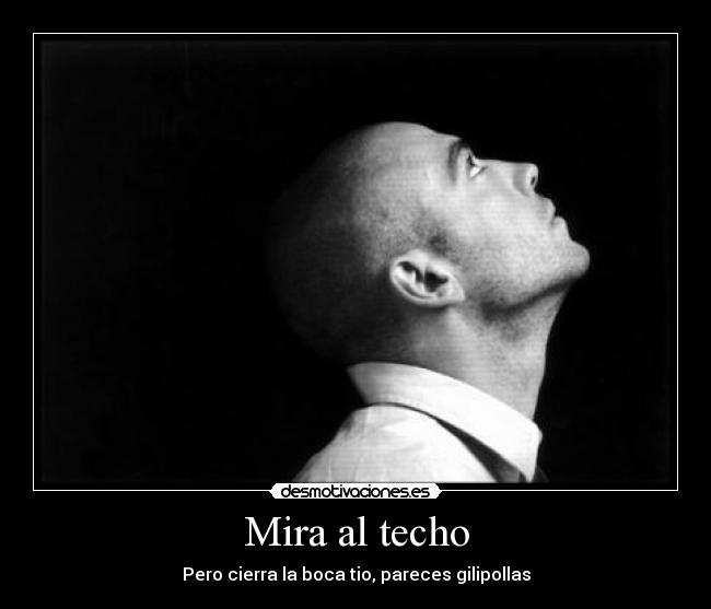 Mira al techo - Pero cierra la boca tio, pareces gilipollas