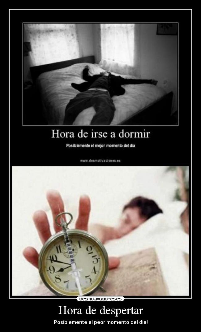 Hora de despertar - Posiblemente el peor momento del dia!