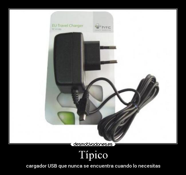 Típico - cargador USB que nunca se encuentra cuando lo necesitas