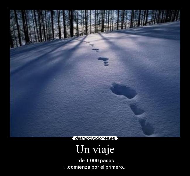 Un viaje -  ....de 1.000 pasos...
...comienza por el primero...