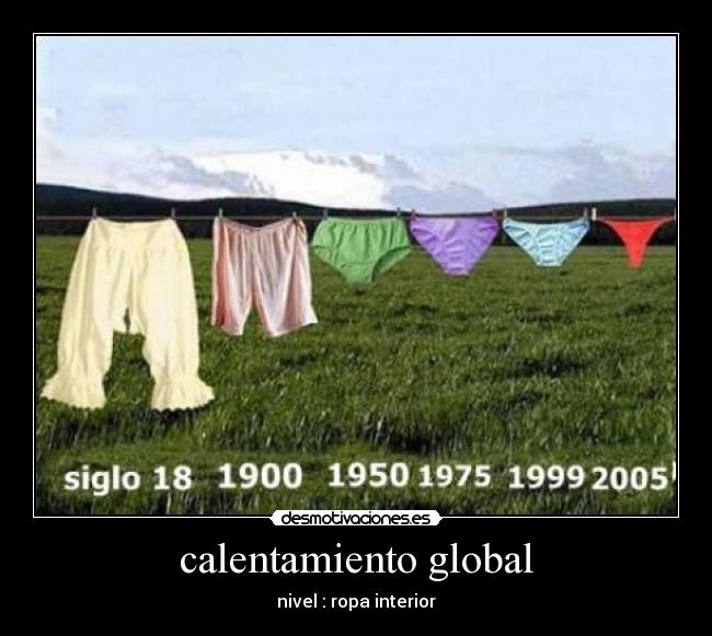 calentamiento global - nivel : ropa interior