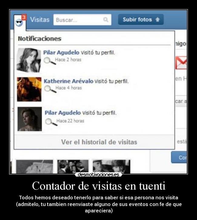 Contador de visitas en tuenti - Todos hemos deseado tenerlo para saber si esa persona nos visita
(admitelo, tu tambien reenviaste alguno de sus eventos con fe de que apareciera)