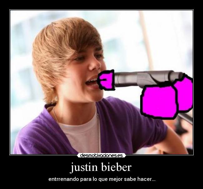 justin bieber - entrrenando para lo que mejor sabe hacer...