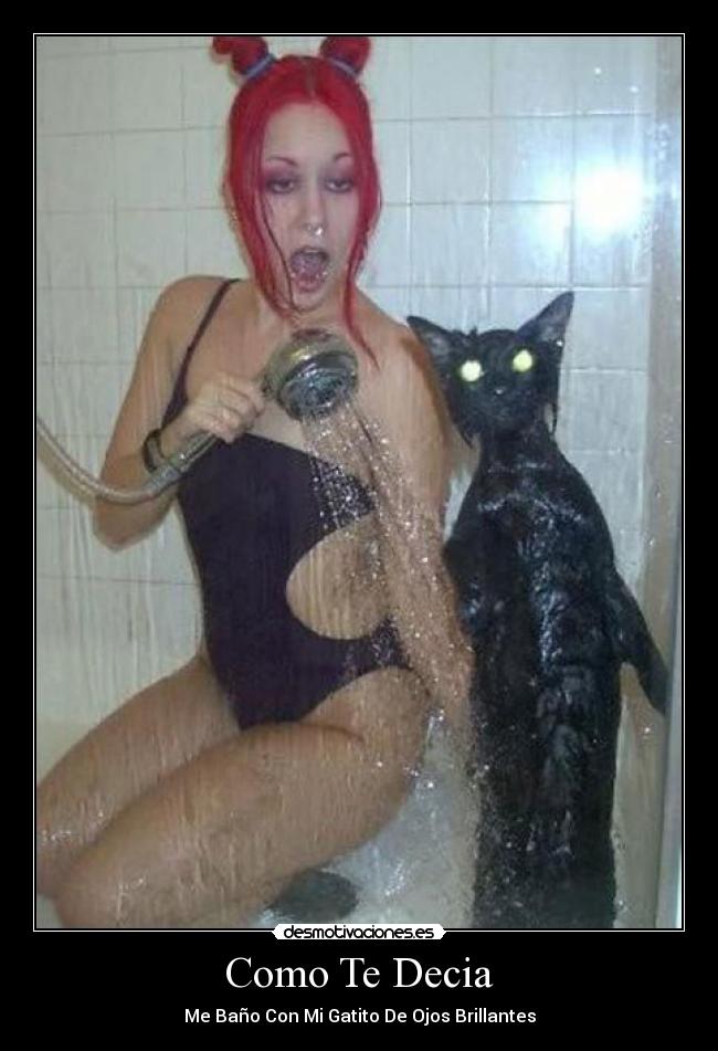 Como Te Decia - Me Baño Con Mi Gatito De Ojos Brillantes