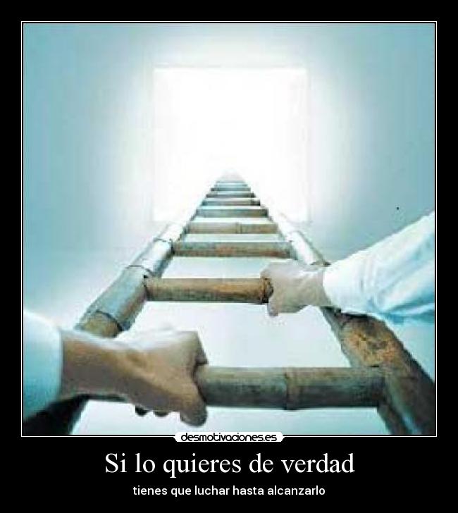Si lo quieres de verdad - tienes que luchar hasta alcanzarlo