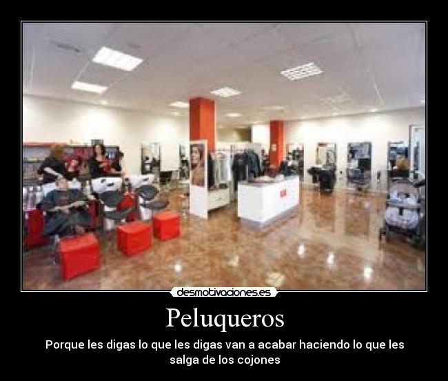 Peluqueros - Porque les digas lo que les digas van a acabar haciendo lo que les salga de los cojones