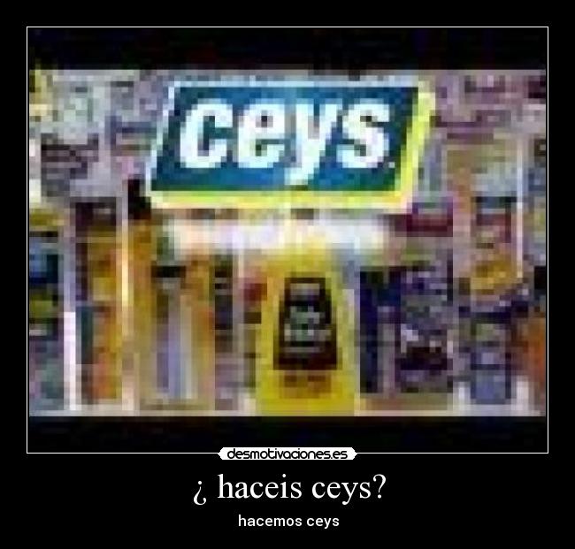 ¿ haceis ceys? - hacemos ceys