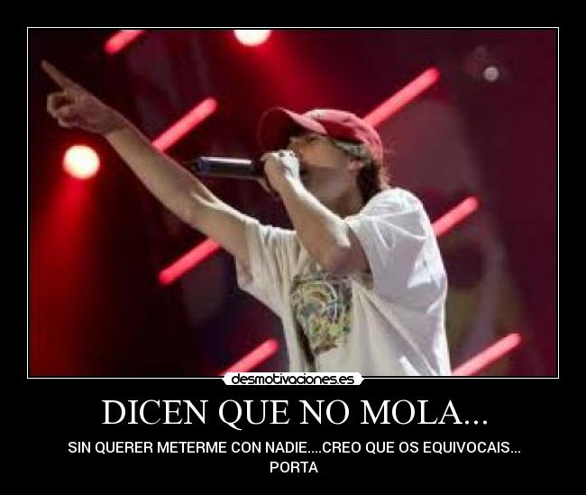 DICEN QUE NO MOLA... - SIN QUERER METERME CON NADIE....CREO QUE OS EQUIVOCAIS...
PORTA