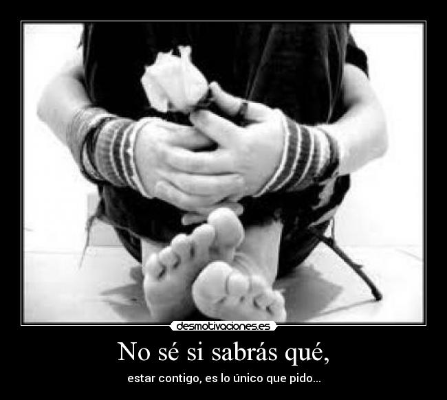 No sé si sabrás qué, - estar contigo, es lo único que pido...