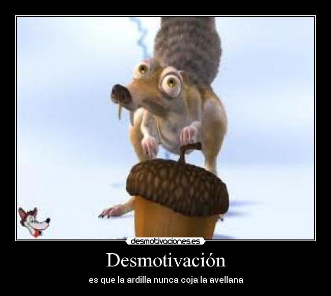 Desmotivación - es que la ardilla nunca coja la avellana