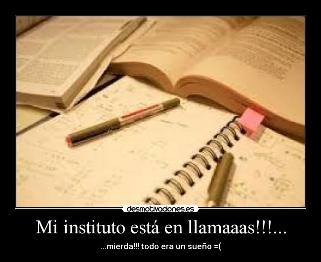 Mi instituto está en llamaaas!!!... - ...mierda!!! todo era un sueño =(