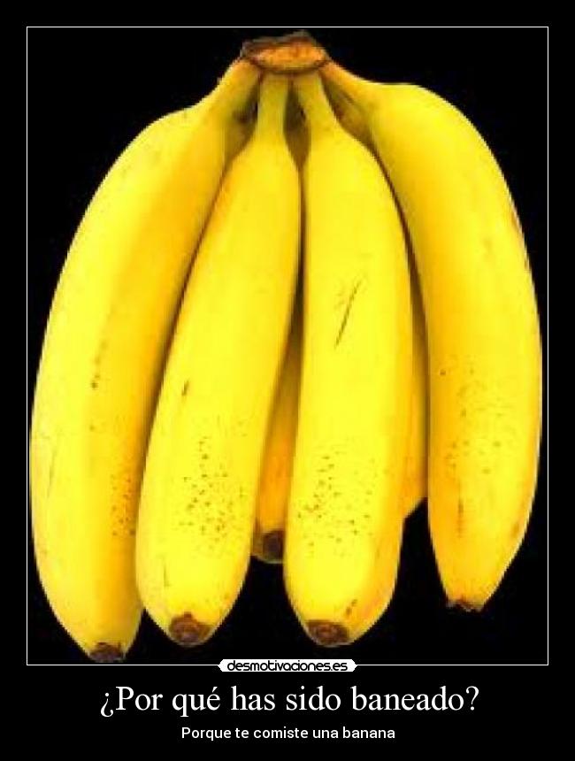 ¿Por qué has sido baneado? - Porque te comiste una banana