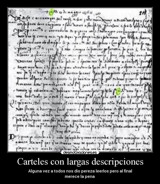 Carteles con largas descripciones - 
