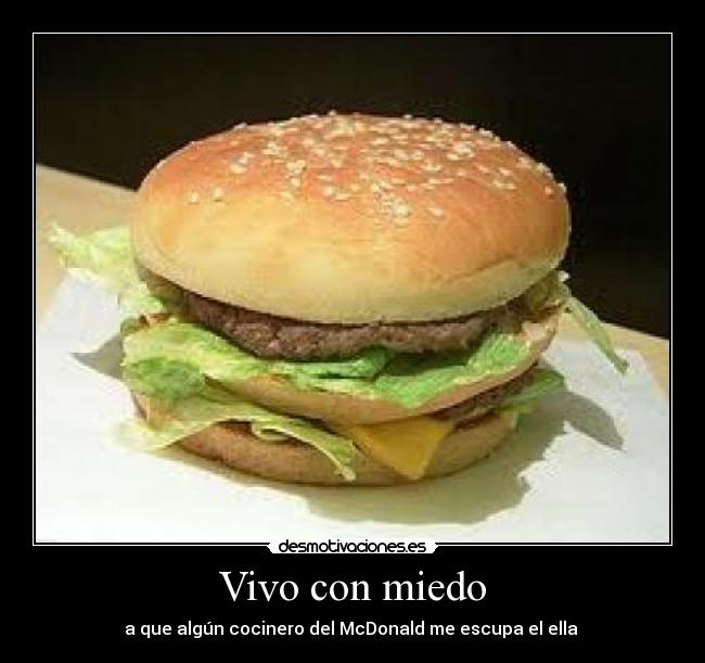 Vivo con miedo - a que algún cocinero del McDonald me escupa el ella 