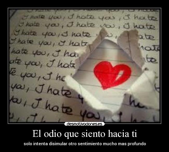 El odio que siento hacia ti -
