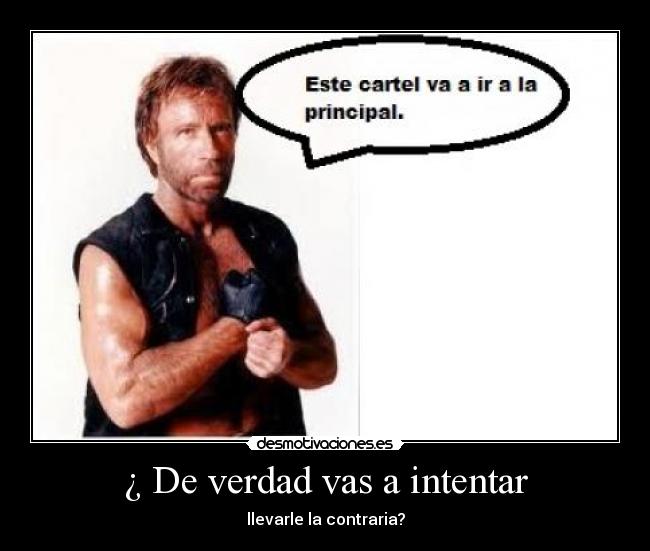 ¿ De verdad vas a intentar - llevarle la contraria?