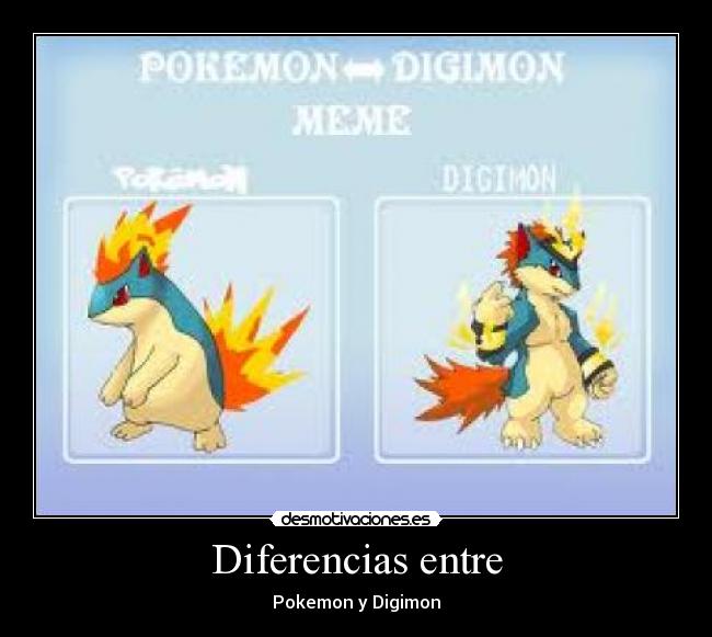 Diferencias entre - Pokemon y Digimon
