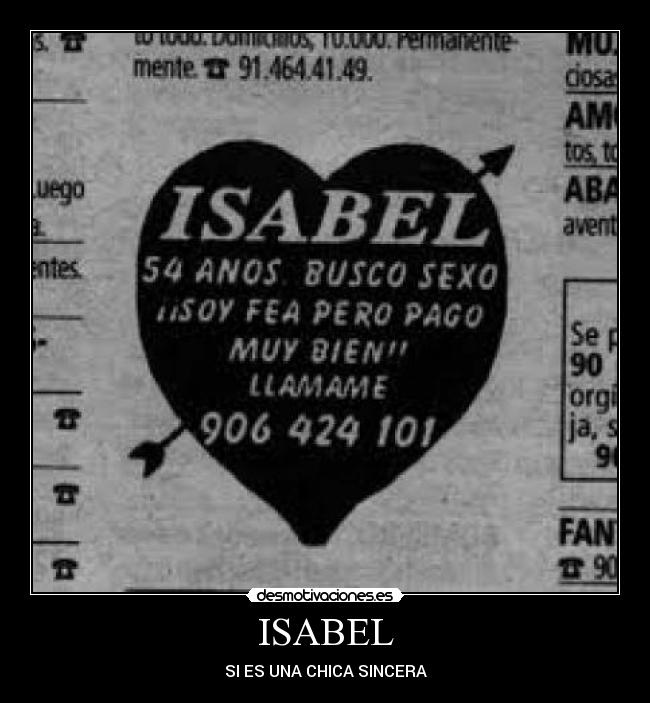 ISABEL - SI ES UNA CHICA SINCERA