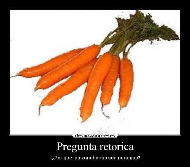 Pregunta retorica - -¿Por que las zanahorias son naranjas?