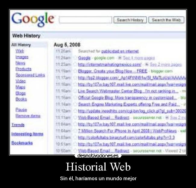 Historial Web - Sin él, haríamos un mundo mejor