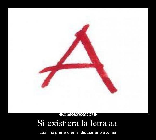 Si existiera la letra aa - cual iría primero en el diccionario a ,o, aa