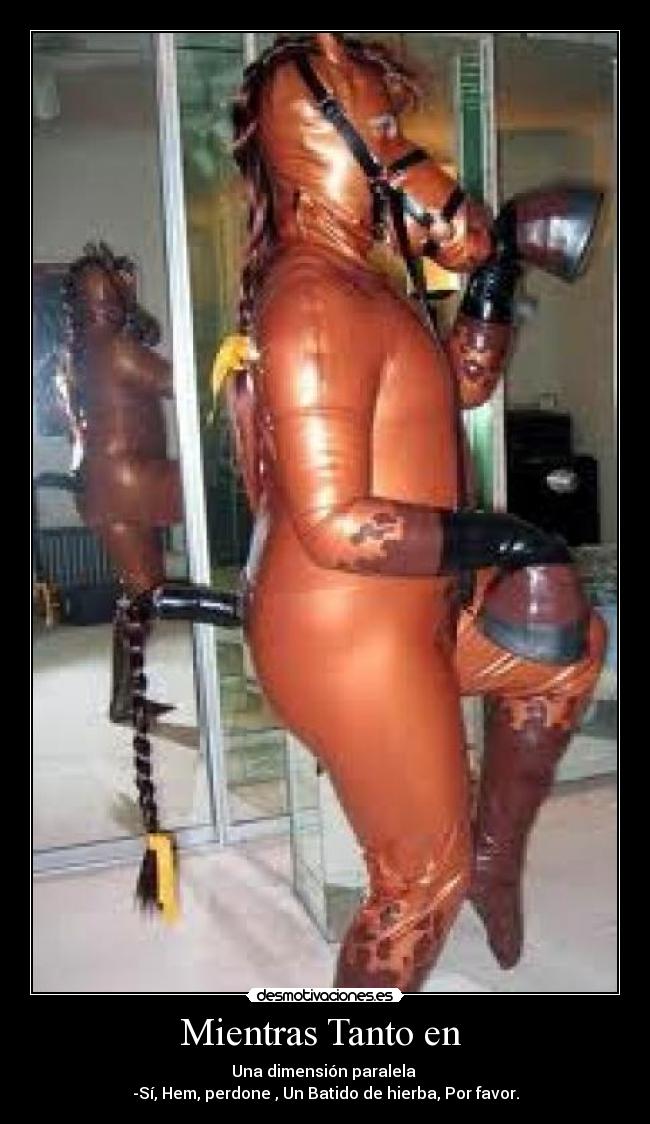 Mientras Tanto en - Una dimensión paralela
-Sí, Hem, perdone , Un Batido de hierba, Por favor.