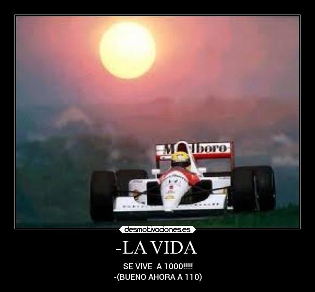 -LA VIDA - SE VIVE A 1000!!!!!
-(BUENO AHORA A 110)