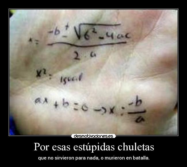 Por esas estúpidas chuletas -