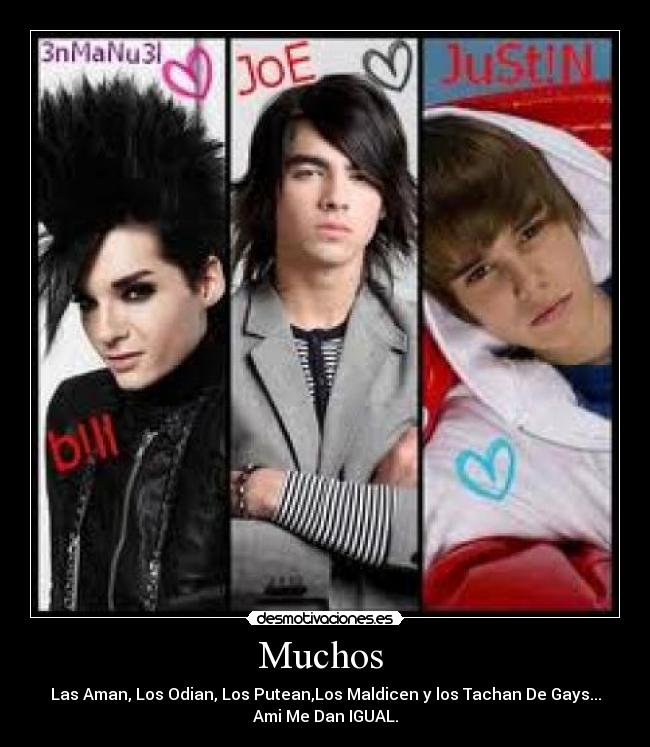 Muchos - Las Aman, Los Odian, Los Putean,Los Maldicen y los Tachan De Gays...
Ami Me Dan IGUAL.