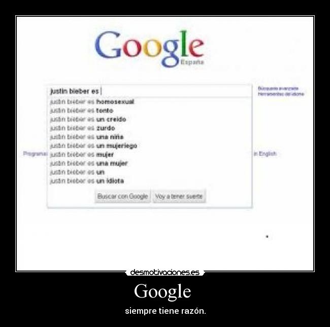 Google - siempre tiene razón.