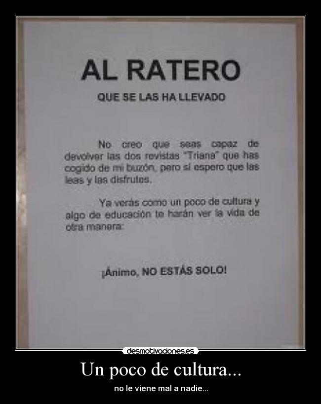 Un poco de cultura... - no le viene mal a nadie...