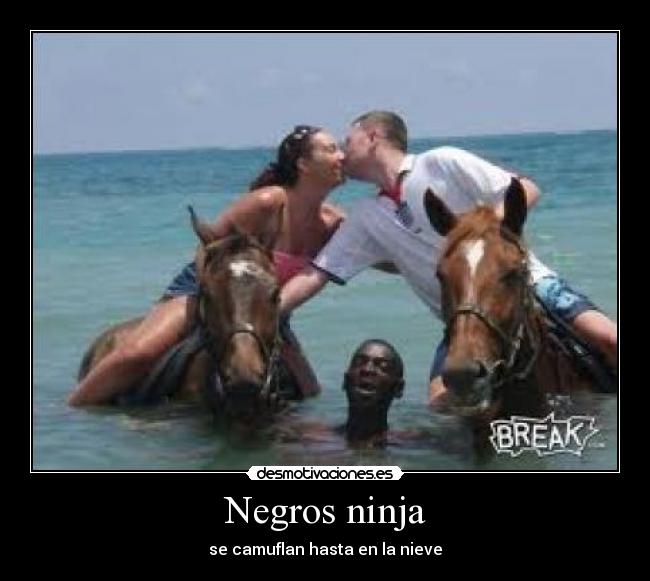 Negros ninja - se camuflan hasta en la nieve