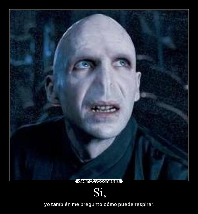 Si, - yo también me pregunto cómo puede respirar.