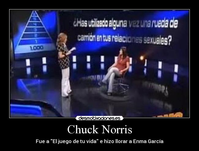 Chuck Norris - Fue a El juego de tu vida e hizo llorar a Enma García