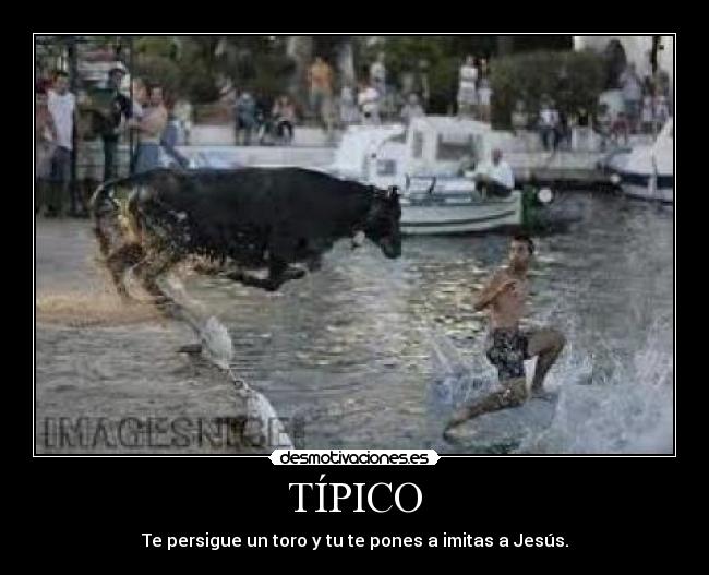 TÍPICO - Te persigue un toro y tu te pones a imitas a Jesús.