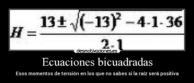 Ecuaciones bicuadradas - 
