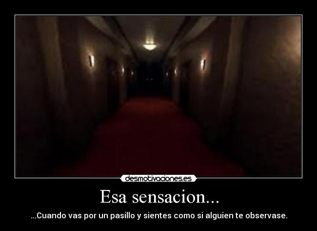 Esa sensacion... - ...Cuando vas por un pasillo y sientes como si alguien te observase.