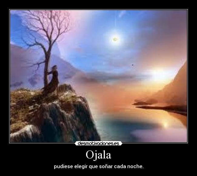 Ojala - pudiese elegir que soñar cada noche.