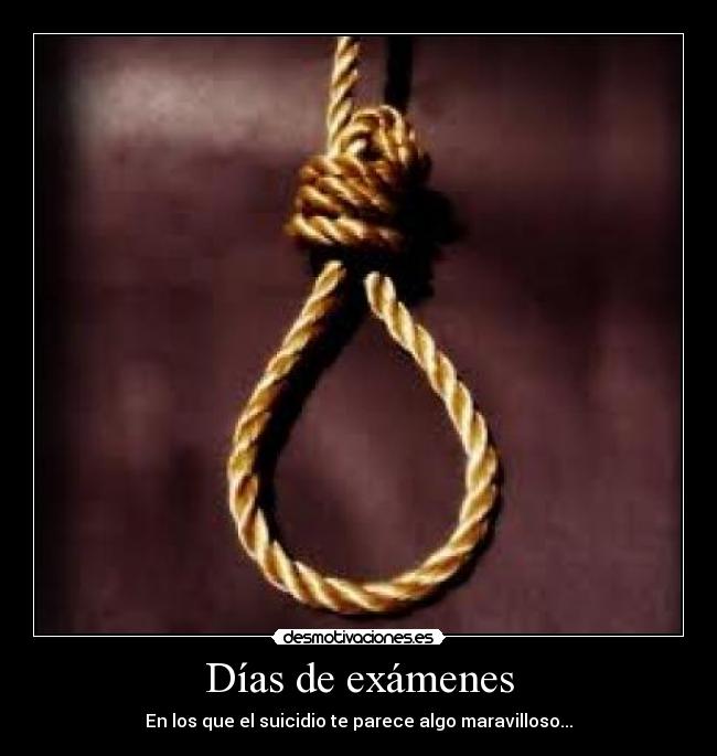 Días de exámenes - En los que el suicidio te parece algo maravilloso...