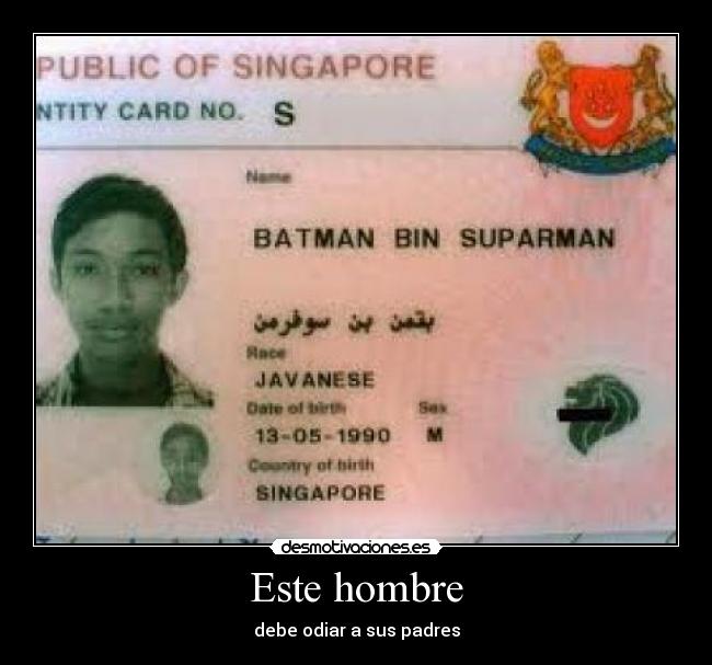 Este hombre - debe odiar a sus padres