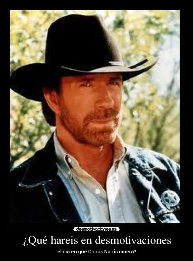 ¿Qué hareis en desmotivaciones - el día en que Chuck Norris muera?