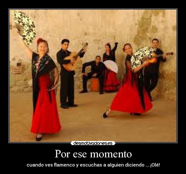 Por ese momento - cuando ves flamenco y escuchas a alguien diciendo ... ¡Olé!