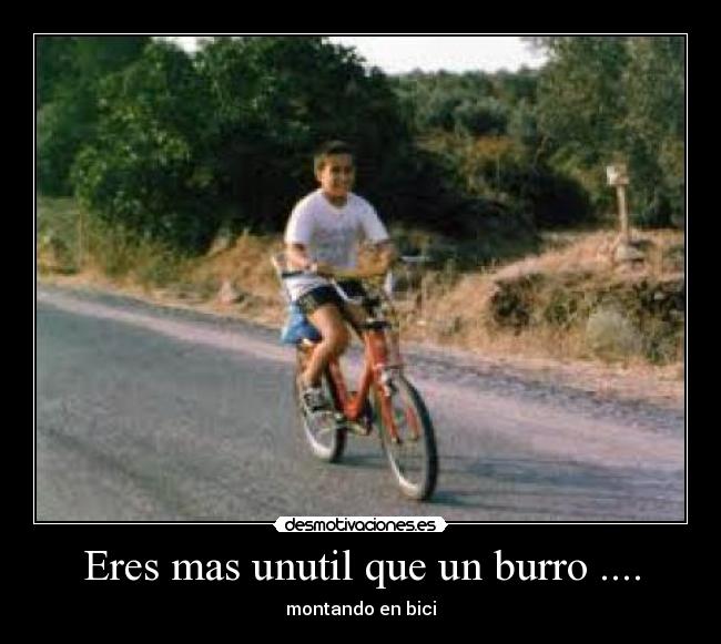 Eres mas unutil que un burro .... - montando en bici