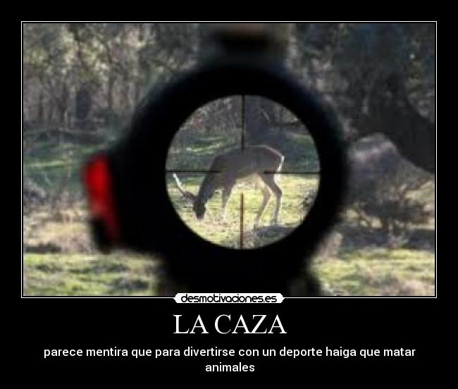 LA CAZA - parece mentira que para divertirse con un deporte haiga que matar animales