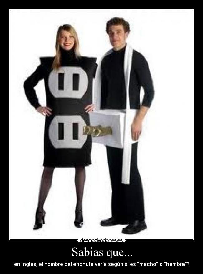 Sabias que... - en inglés, el nombre del enchufe varía según si es macho o hembra?