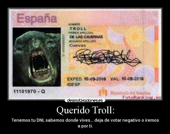 Querido Troll: - 